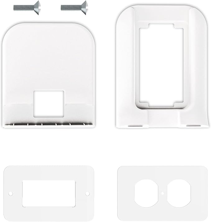 WALI Outlet Shelf Wall Holder, Bathroom Shelf up to 10lbs Standard Vertical Duplex Wall Organizer for Smart Home Decor Space Saving Power Tools, Toothbrush (OLS001-W), 1 Pack, White