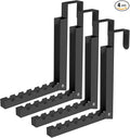 ZMBESUP Over The Door Hanger Folding Clothes Drying Rack, Folding Hanging Coat Rack for Indoor Laundry Room Compact Small Space Foldable Portable Clothing Hanger Hook Collapsible- 4 Pack （Black）