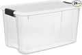 Sterilite 24-Pack Ultra Latching Box, Storage Bins with Lids, Clear Plastic, 70 Quart - Heavy-Duty Organizing Containers for Closet, Bathroom, and Office