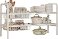 Under Sink Organizer and Storage 2 Tier Expandable Shelves Kitchen Cabinet Crganizers with 4 Baskets and 4 Panels for Bathroom Counter shelf Pantry