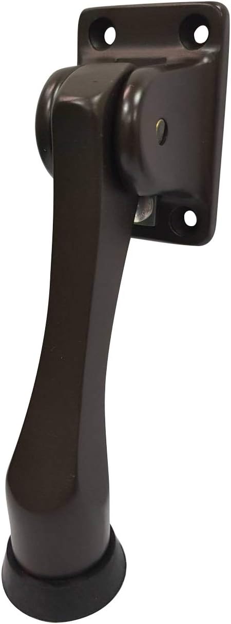 QCAA Solid Brass Drop Down Door Stop, 4", Oil Rubbed Bronze US10B, 4 Pack