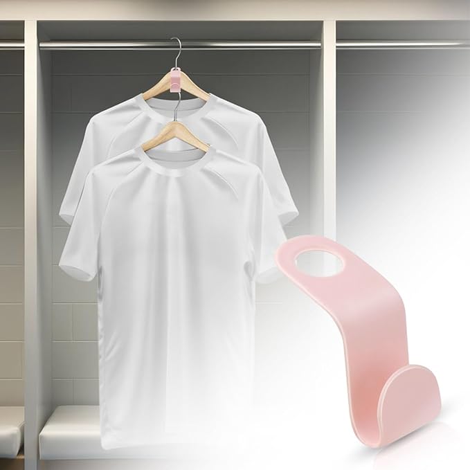 50 Pcs Space Saving Clothes Hanger Connectors - Plastic Extender Hooks for Closet Organizer - Cascading Hanger Hooks (4 Colors)