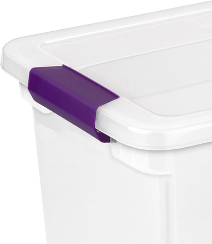 Sterilite 12-Pack 27 Quart ClearView Latch Box, Stackable Organizer Bins with Latching Lids - Clear Plastic Organization Containers for Closet, Bedroom, Shelving Units and Everyday Home Storage