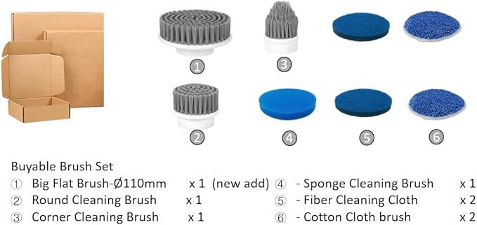Benifi Electric Spin Scrubber Brush Set, Full-Body IPX7 Waterproof Cordless Electric Spin Brush with Power LCD Display, Cordless Electric Bathroom Cleaning Brush with 8 Brush Heads