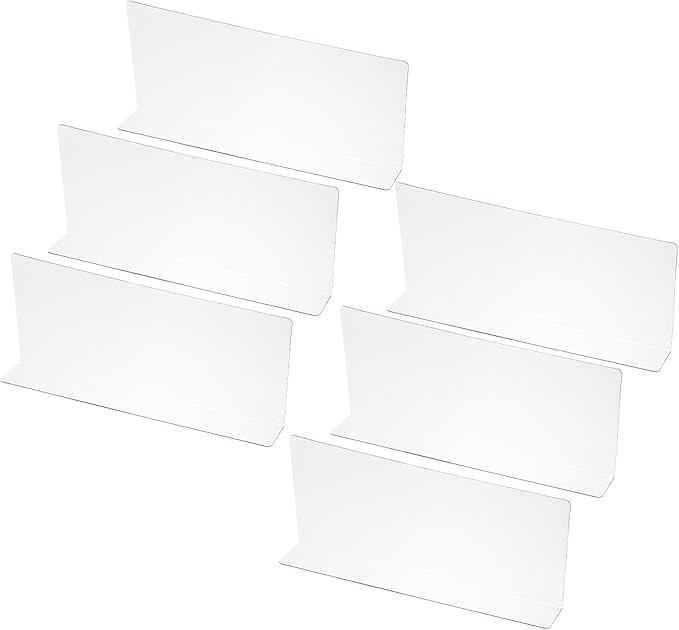 PATIKIL 6 Pack Shelf Dividers for Closet Organization, 11x1.57x4.7 Acrylic Closets Separator Kitchen Cabinet Shelves Under Bed Blocker for Bedroom Kitchen Office, Clear