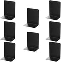 Book Ends, 8 Pieces Metal Bookend for Shelves, Bookends for Heavy Books, Book Holders for Shelves, Desk Organizers, Book Dividers for Office, School, Bookstore, Home