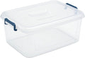Tribello Plastic Storage Bins with Lids, Clear Stackable Storage Containers - 21 Qt