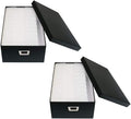 novelinks Photo Case 4" x 6" Photo Storage Box, 10 Inner Picture Storage Containers & Photo Organizer Cases, Portable Photo Craft Keeper for Photos, Crafts, Cards (Black, 2 Pack)