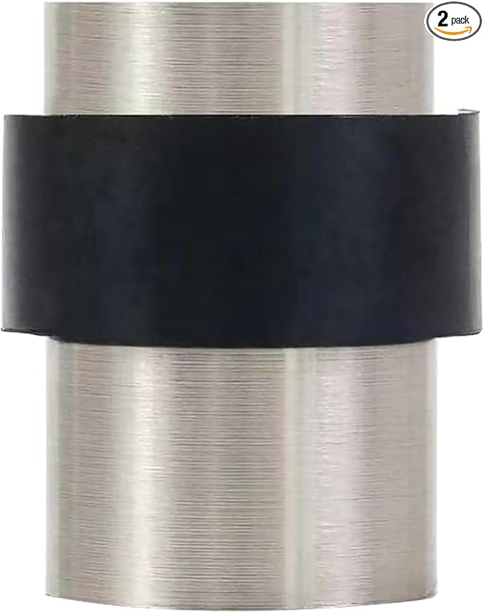 KHTUMEWARE 2 Pack 1-1/2 in Floor Door Stopper,Brushed Satin Nickel Door Stop,Wall Protector Commercial Door Bumper Wedge Decorative Cylindrical Install Door stoppers on The Floor