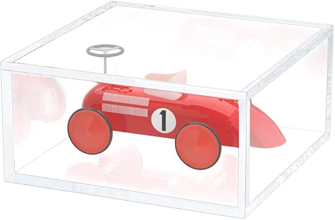 AITEE Decorative Acrylic Box with Lid, Clear Cube Display Case, Multi-Purpose Box Square Container for Holding Staples, Adhesive Tape, Paper Clips, Stamps, Display in Office or Home (X-Large)