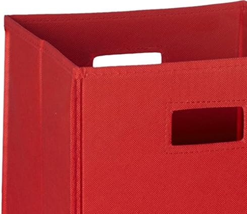 RiverRidge Folding Storage Bins with Handles Red Cube Storage Organizer for Closet, Bedroom & Playroom - Closet Organizers and Storage Set of 2