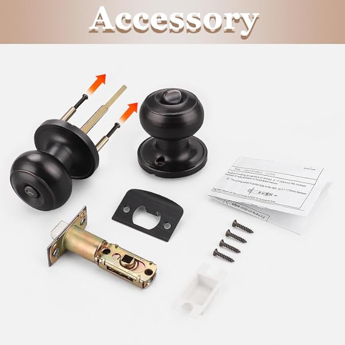 Probrico Oil Rubbed Bronze Door Knobs Interior, Bedroom Door Locks, Privacy Door Knobs with Lock, 20 Pack