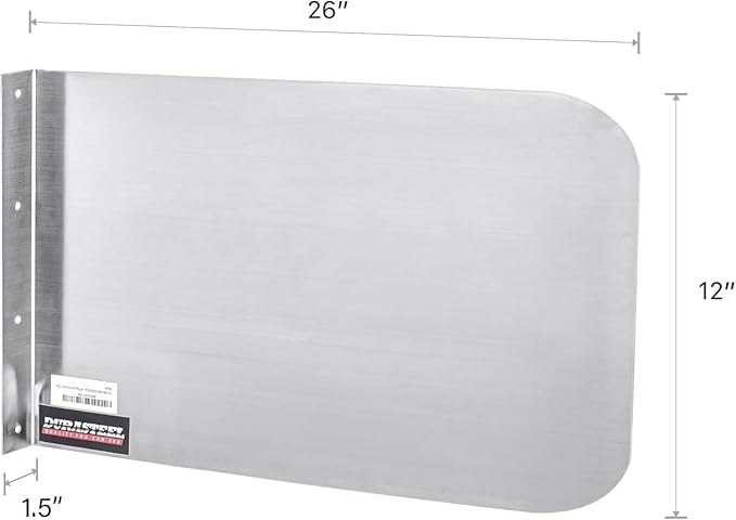 DuraSteel Stainless Steel Splash Guard for Sink & Fryer - 26" x 12" Wall Mount Shield for Deep Fryer Splash Guard Commercial - Stove Oil Splatter Protection Screen for Kitchen Area Safety & Hygiene