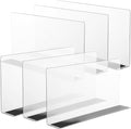 Baluue 6 Pack Clear Magnetic Shelf Dividers PVC Plastic L Shaped Separators 12cm Tall Shelf Divider for Wire Shelving Closet Organization Retail Display Rack Cabinet Goods Bins
