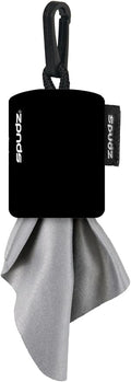 Microfiber Cloth Premium Screen Cleaner - SPUDZ 6x6 Black with Closable Bottom for Glasses, Camera Lens, Electronics, Phone, TV, Tablet