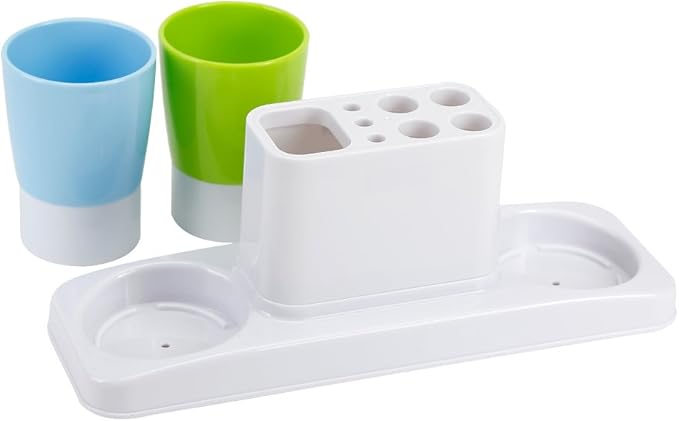 Bathroom Toothbrush Toothpaste Stand Organizer Plastic Storage Rack Set