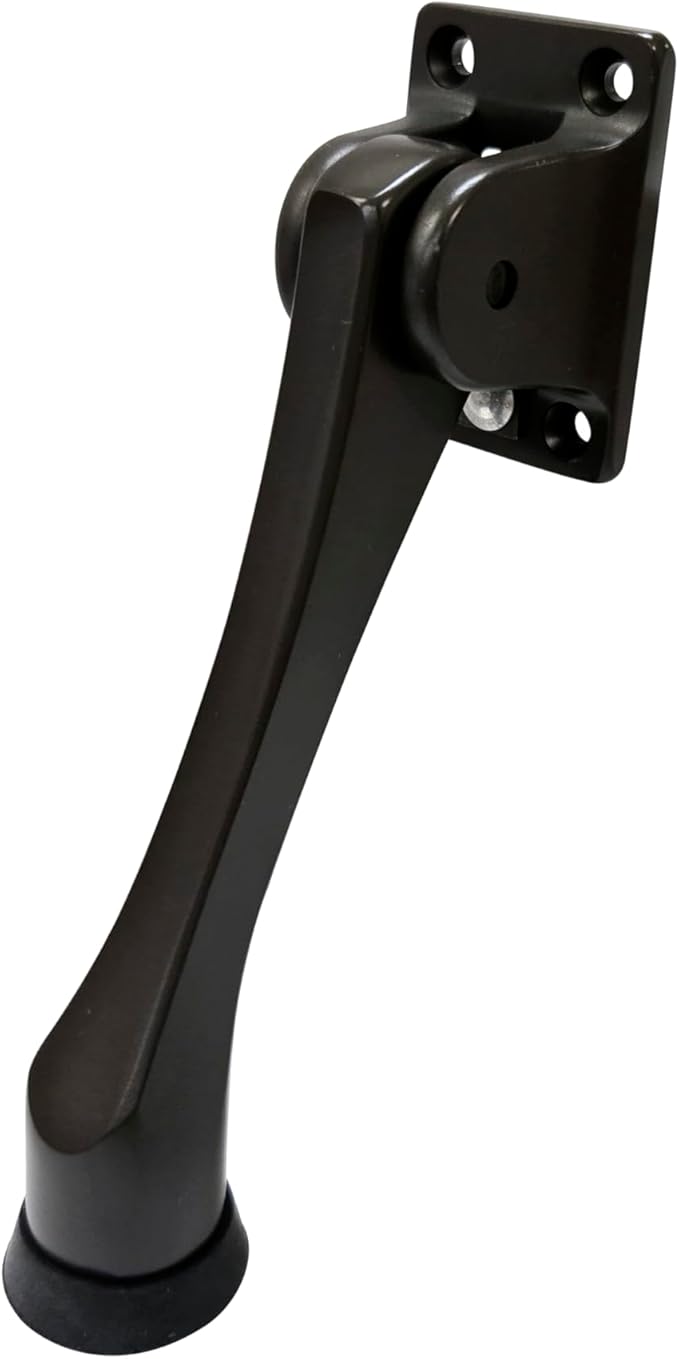 QCAA Solid Brass Drop Down Door Stop, 5", Oil-Rubbed Bronze, 1 Pack