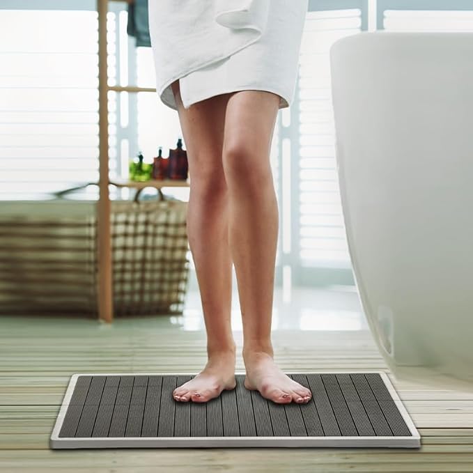 Natural Wooden Bath Mat Non Slip Easy to Clean Shower and Bathtub Mat for Indoor Outdoor Ice Bath Spa Sauna Pool