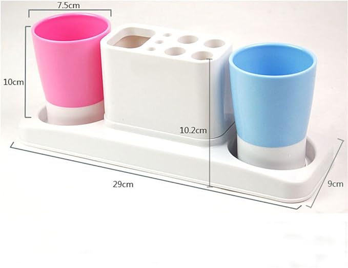 Bathroom Toothbrush Toothpaste Stand Organizer Plastic Storage Rack Set