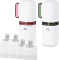 Travel Toothbrush Holder,Toothbrush Holder and Rinse Cup with Handle Toothbrush Travel Case and Portable Travel Pouches for Toiletries Set (Green+Purple+4pc Bag)