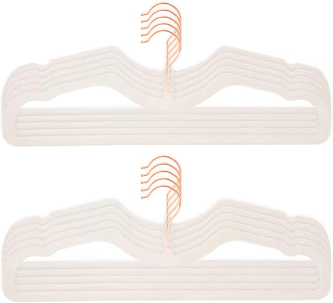 Velvet Hangers 50 Pack, Ultra Slim & Short Neck Hanger, 360 Swivel Hook, Space Saving Durable Non-Slip Felt Hangers,Beige a