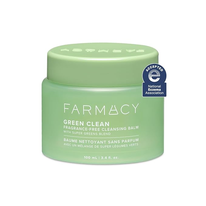 Farmacy Sensitive Skin Makeup Remover Cleansing Balm - Green Clean Waterproof Makeup Remover Balm + Oil Cleanser for Face - Melts Make Up + SPF - Hydrates + Softens Skin - Fragrance Free (100ml)