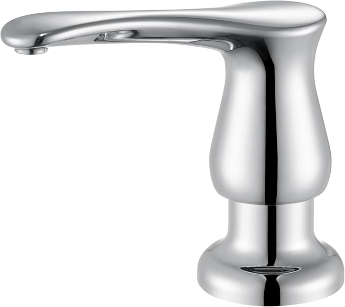 GAGALIFE Kitchen Sink Soap Dispenser Chrome, Built in Soap Dispenser with 17 OZ Bottle, Refill from The Top, Liquid Dispenser for Kitchen Sink