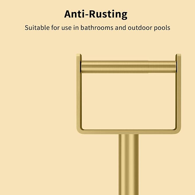YUMORE Toilet Paper Holder Stand with Storage, Bathroom Weighted Base Floor Toilet Paper Roll Holder Free Standing for 3 Rolls, Gold