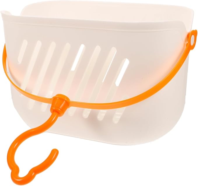 Gatuida Plastic Hanging Basket for Shower, Hanging Shower Caddy, Portable Storage Basket Kitchen Organizer with Hook for Bathroom Kitchen, 8.3 x 5.5 x 5.1 Inch (White)
