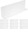 Clear L-Shaped Shelf Dividers 10-Pack PVC Closet Cabinet Organizers Vertical Partition Boards for Home Storage and Retail Shelving