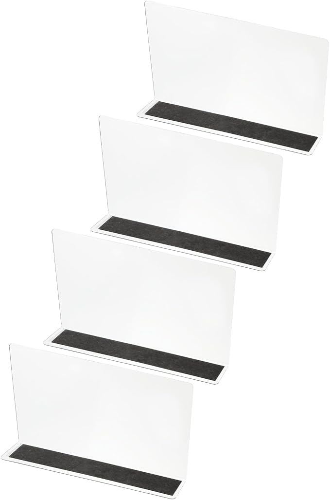 PATIKIL 4 Pack Shelf Dividers for Closet Organization, 7.9x1.6x4.8 Acrylic Magnetic Closets Separator Kitchen Cabinet Shelves Under Bed Blocker for Bedroom Kitchen Office, Clear