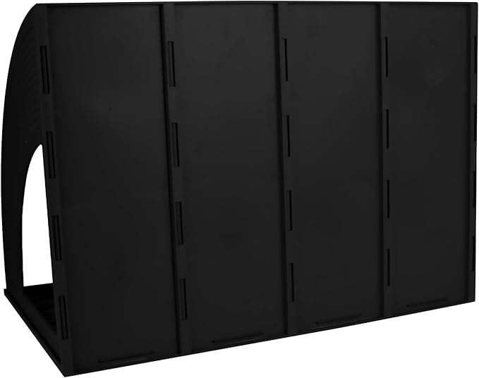SAYEEC Sturdy Magazine Holder 4 Compartments Plastic Desktop File Organizer File Dividers Office Organizer Storage Document Magaizne Rack Display Box (Black)