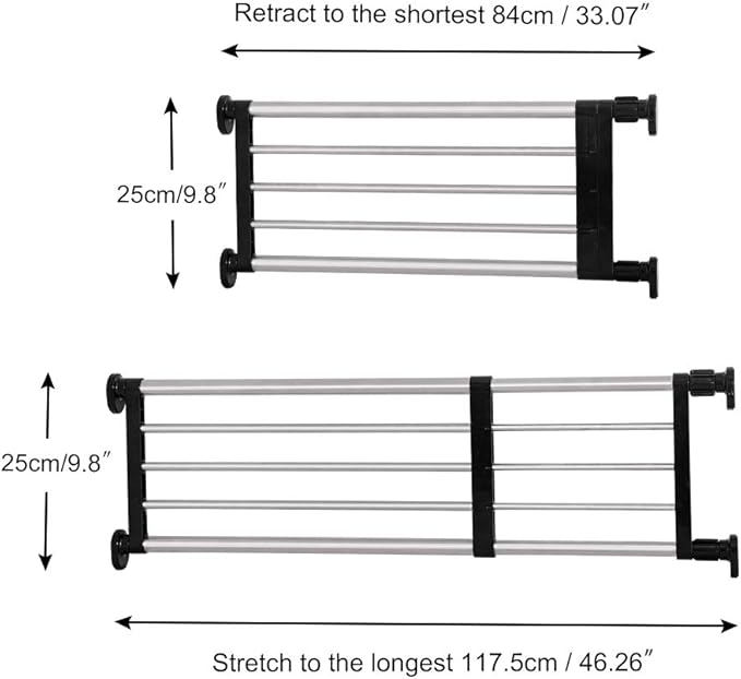 BAOYOUNI Adjustable Shelving Expandable Closet Shelves Tension Rod Clothes Hanger Storage Rack DIY Cabinet Wardrobe Kitchen Bathroom Divider Separator Organizer, Black, 2 Pack