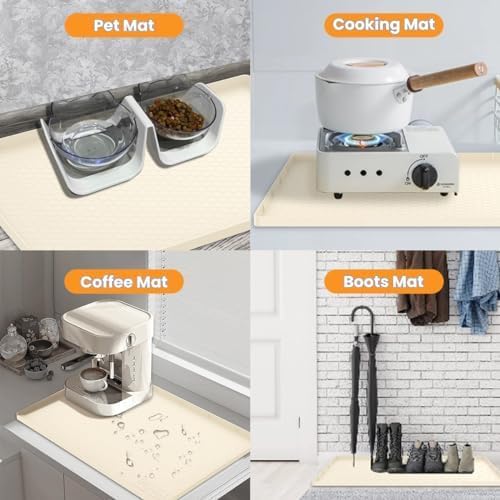 Sdpeia Under Sink Mat for [31" x 22"] Cabinet, Upgraded Silicone Waterproof Mat Kitchen Cabinet Liner Cabinet Protector Kitchen Organizers and Storage