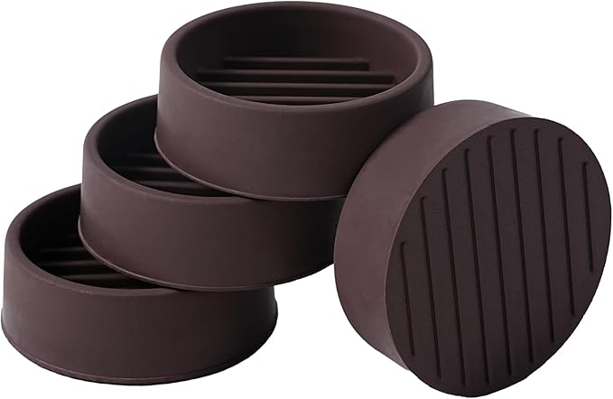1.5x1.5 Round Rubber Furniture Caster Cups, Anti-Sliding Furniture Pads Bed Stopper Floor Protectors with Grip - Protect Any Flooring