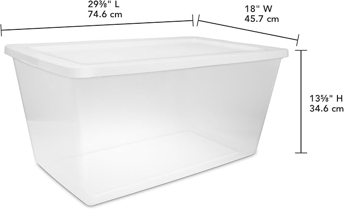 2-Pack 90 Quart Clear Plastic Storage Bin, Stackable Storage Bins, Multipurpose Organizer for Home, Office, Bedroom