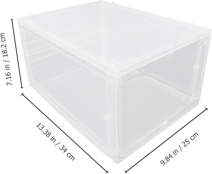 Ciieeo Basketball Shoe Storage Box Sneaker Organizer 34x25x18.2cm Plastic Basketball Shoe Organizer for Closet