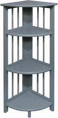 Casual Home Mission 4-Shelf Corner Folding Bookcase, Slate Gray