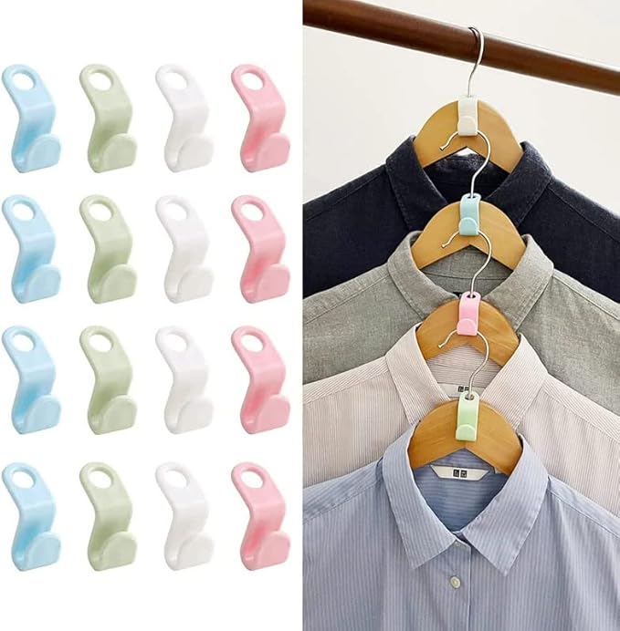 40 PCS Clothes Hanger Connector Hooks | Space Saving Extender Plastic Clip | Heavy Duty Cascading Closet Organizer | Outfit Hangers for Christmas, Home, Bedroom - Clothes Organizer