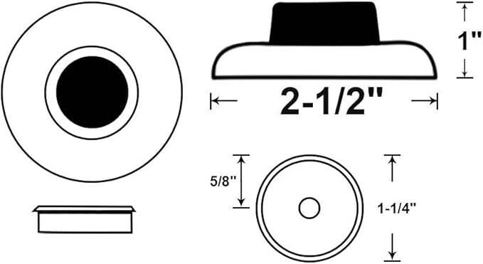 QCAA Heavy Solid Metal Wall Mount Concave Door Stop, Wall Protector, 2-1/2" Diameter, ORB Oil Rubbed Bronze, Made in Taiwan, 1 Pack