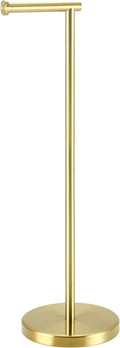 KES Gold Toilet Paper Holder Stand 26" H (Taller Version), Free Standing Toilet Paper Roll Holder with Weighted Base for Bathroom, Rustproof SUS304 Stainless Steel Brushed Gold, BPH283S66-BZ