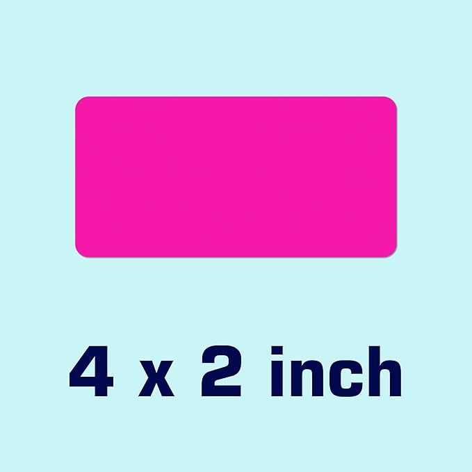 2" x 4" Colored Labels Stickers 5 Colors Bright Moving Stickers for Boxs 40 Sheets Printable Address Label for Laser/Inkjet Printer(400 PCS)