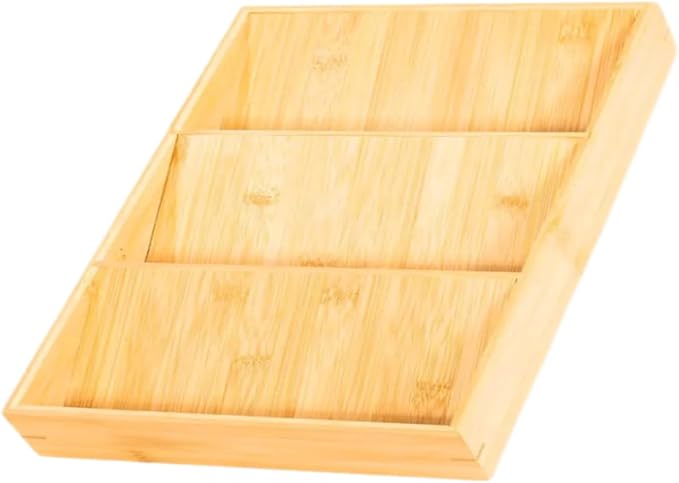 3-Tier Bamboo Spice Drawer Organizer Spice Rack Organizer for Kitchen – Natural Bamboo Countertop & Drawer Cabinet Storage Shelf Space Saving – Lightweight, Scratch-Resistant, Easy Assembly