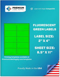 Premium Label Supply Bright Neon Color Fluorescent Stickers - 2" x 4" Labels - (Green Fluorescent, 5000 Labels)