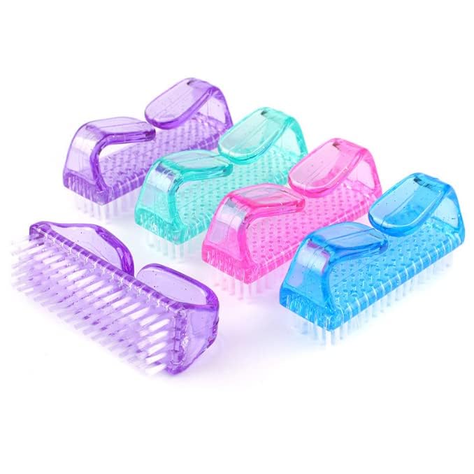 3Pcs Different Kinds of Fingernail brush with Plastic Handle Nail brush for cleaning Fingernails - Easy to use Nail Scrub brush - Nail Cleaner Nail brushes for Hands Feet(blue)