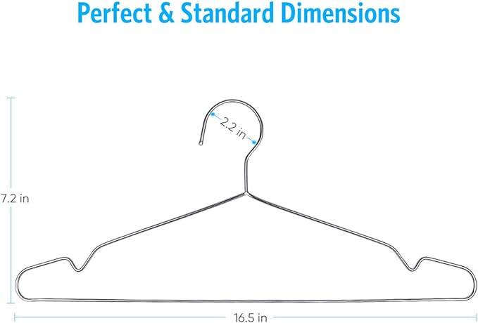 Fayleeko Stainless Steel Wire Hangers - 50 Pack Heavy Duty, Space Saving 16.5 inch Ultra Thin Coat Hangers