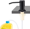 Soap Dispenser for Kitchen Sink, Built in Sink Soap Dispenser (Matte Black), Countertop Dish Soap Dispenser Stainless Steel Pump with 47" Extension Tube kit, No Need to Frequent Refills