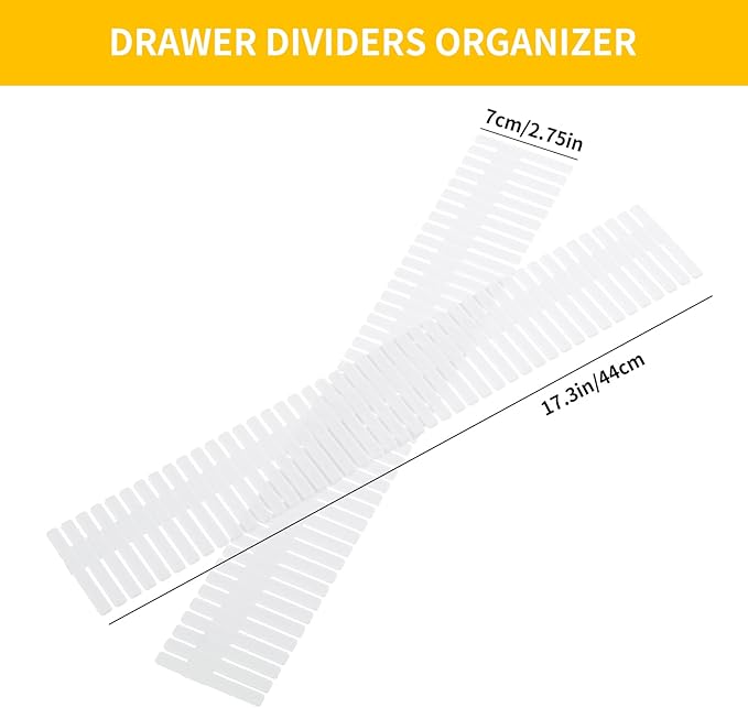 Qozary 42 Pack Adjustable Drawer Organizer Dividers for Socks, Underwear, Makeup, Kitchen, Dresser