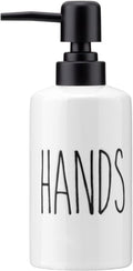 FE Hand Soap Dispenser, 10oz Ceramic Soap Dispenser for Bathroom with Plastic Pump(Hands)
