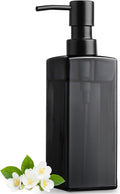 GMISUN Black Glass Soap Dispenser, Hand Soap Dispenser with Stainless Steel Pump for Bathroom, 12 fl oz/350ml Refillable Dish Dispensers for Kitchen, Modern Liquid Lotion Bottles for Countertop